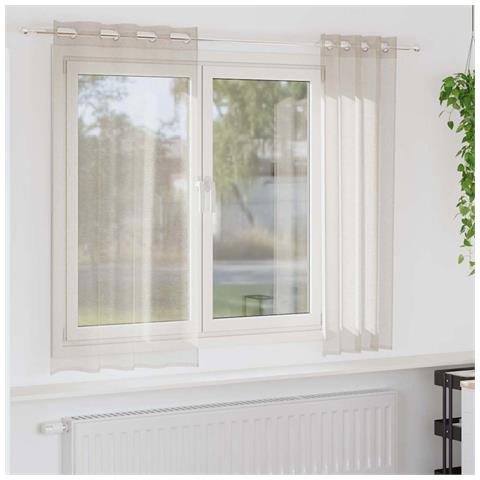 Tende con tende 2 pcs Sabbia 140x175cm Poliestere - Foto 2