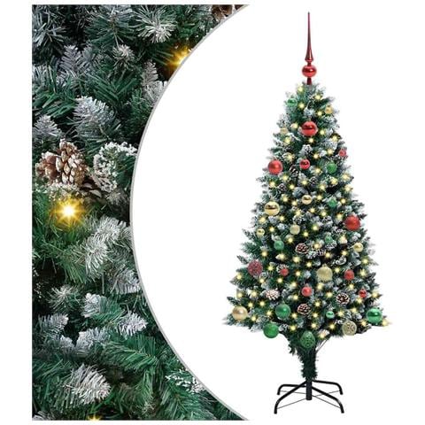 Albero di Natale artificiale con 150 LED Verde 150 cm - Foto 1