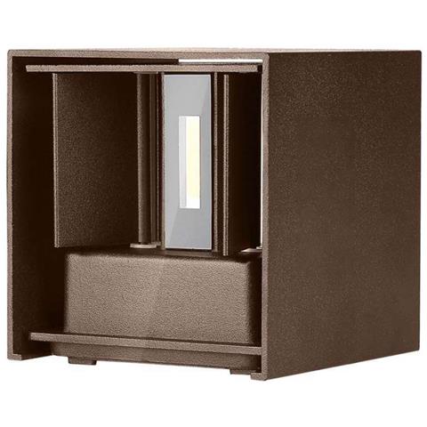 Lampada LED da Muro Quadrata Doppio LED COB 11W 140LM /W Colore Corten Satinato Fascio Luminoso Regolabile 3000K IP65, colore Corten - Foto 1