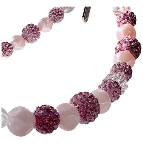 Cinturino Per Telefono Con Perle Rosa E Cristalli Ultra Eleganti, Rosa - Foto 2