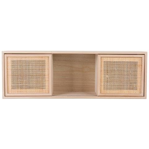 Scaffale Da Muro In Legno Marrone E Griglia 81x17,5x26h - Foto 2