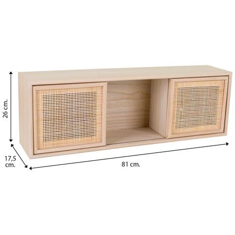 Scaffale Da Muro In Legno Marrone E Griglia 81x17,5x26h - Foto 7