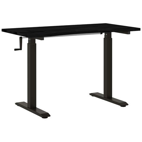 Scrivania con archiviazione Nero e Marrone Scuro 120 x 60 cm - Foto 1