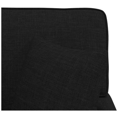 Chaise Longe con Gonna con cuscino 3 pcs Nero Tessuto - Foto 9