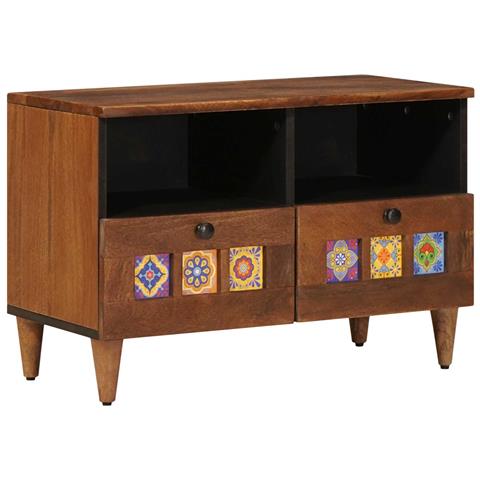 Tavolino da salotto con cassetto Marrone 80 x 54 x 40 cm - Foto 1