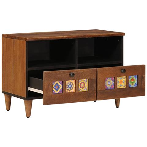 Tavolino da salotto con cassetto Marrone 80 x 54 x 40 cm - Foto 2