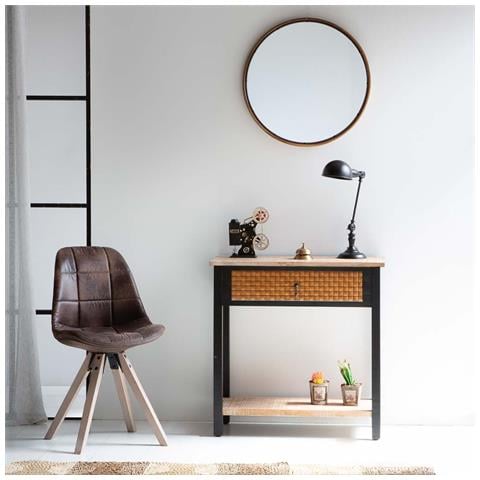 Mobile Da Ingresso In Legno Con 1 Cassetto E 1 Ripiano 80x38x82 - Foto 2