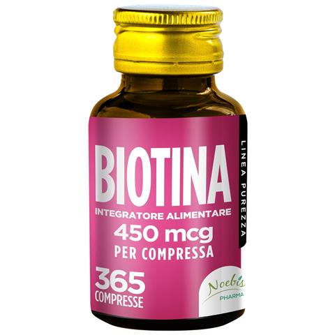 Biotina 450 mcg 365 Compresse - Vitamina B7 ad Alto Dosaggio - Capelli, Pelle e Unghie - Foto 1