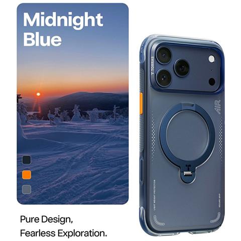 Cover per iPhone 17 Pro Max - TPU+PC, Blu, Antiurto - Foto 4