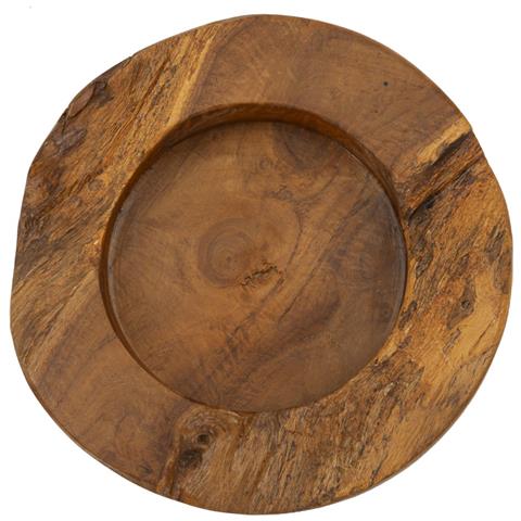 Ciotola Svuotatasche Erusi Plus In Teak Riciclato Ø 21x6 Cm — Pezzo Unico - Foto 2