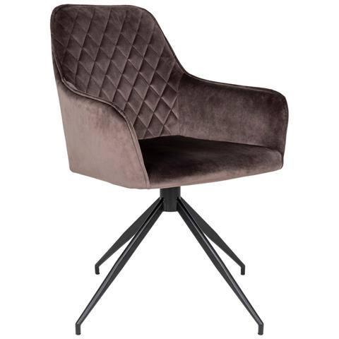 Sedia Harbo-marrone-velluto-62x56x89 Cm - Foto 1