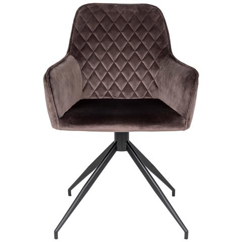 Sedia Harbo-marrone-velluto-62x56x89 Cm - Foto 2