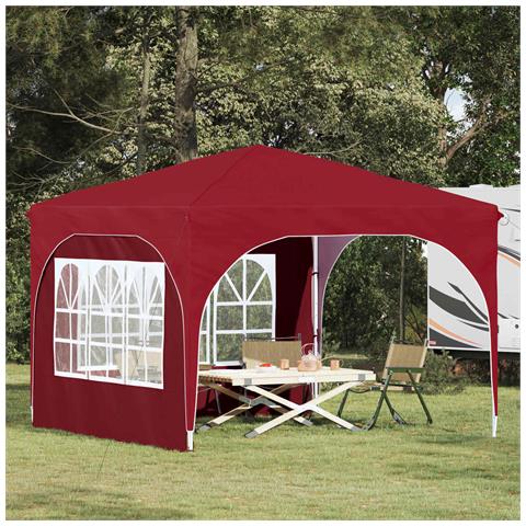 Tenda per feste a pop-up 290 x 290 x 245 cm Borgogna - Foto 2