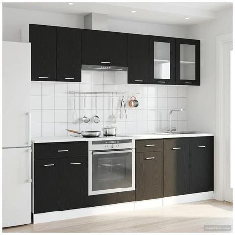 Unità Cucina Lyon 8 pcs Rovere Nero Legno multistrato - Foto 2