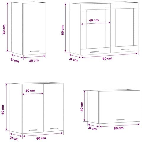Unità Cucina Lyon 8 pcs Rovere Nero Legno multistrato - Foto 9