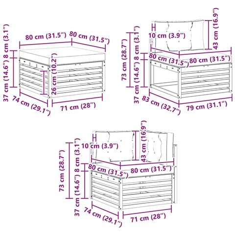 Set di divani da esterno 8 pcs Bianco e Antracite - Foto 8