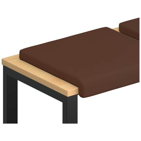 Cuscino per panchina 2 pz Similpelle Marrone Profondità 35 cm - Foto 1
