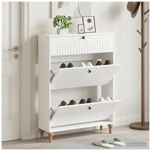 Mobile per scarpe ALKMAAR 78 x 24 x 103 cm Legno ingegnerizzato - Foto 2