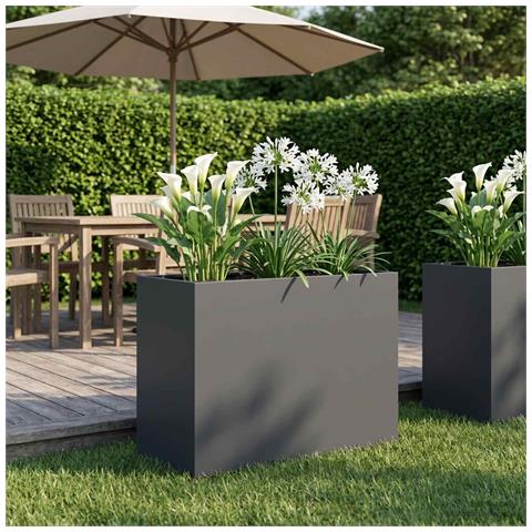 Vaso da giardino Antracite 60 x 30 x 40 cm - Foto 2