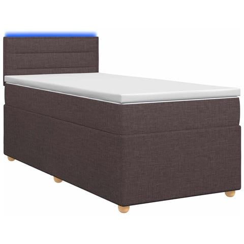 Letto box spring con materasso Marrone Scuro 90 x 200 cm - Foto 1