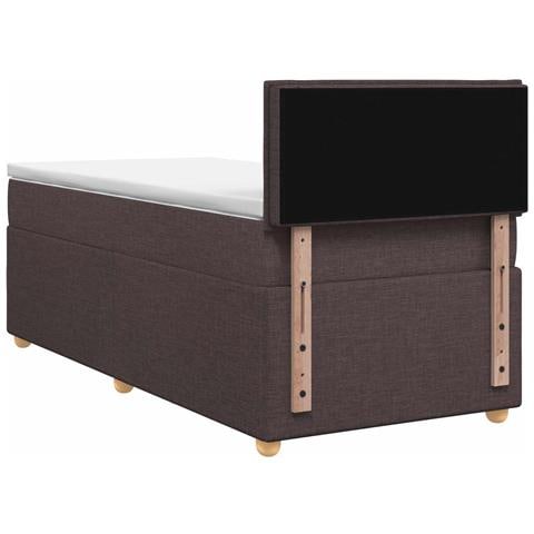 Letto box spring con materasso Marrone Scuro 90 x 200 cm - Foto 9