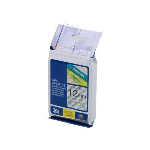 Nastro Laminato per Etichettatrice Formato 1.2 cm x 8 m Nero su Trasparente - Foto 2