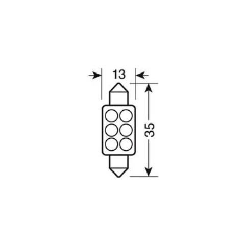 da 10mmx36mm Mega-brite 6 Led Blu - Foto 2