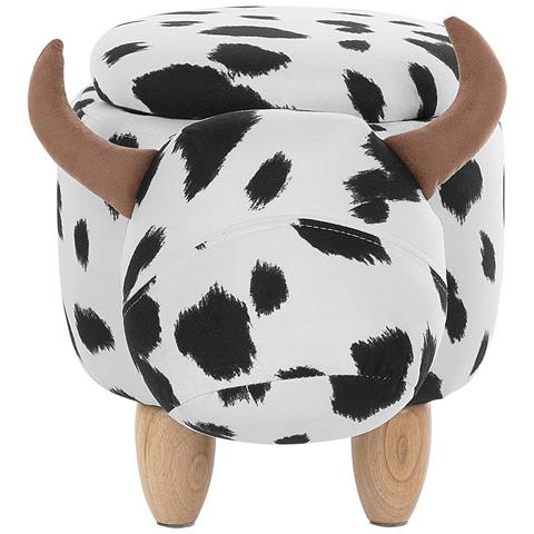 Pouf In Tessuto Bianco / nero Cow - Foto 27