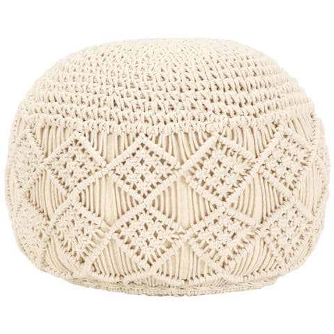 Pouf Lavorato A Mano 45x30 Cm In Juta - Foto 1