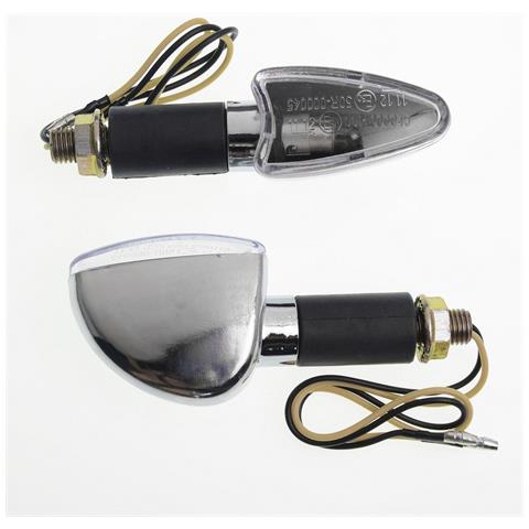Coppia Indicatori 2,8x8.7cm Frecce Moto Universali Sport Naked Scooter Cromo - Foto 1