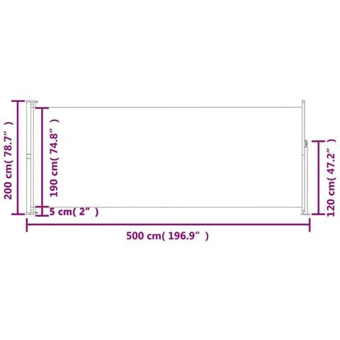 Tenda Laterale Retrattile Per Patio 220x500 Cm Blu - Foto 2