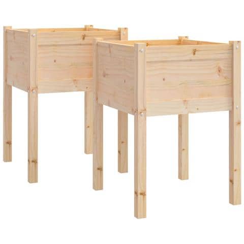 Fioriere da Giardino 2 pz 50x50x70 cm in Legno Massello di Pino - Foto 2