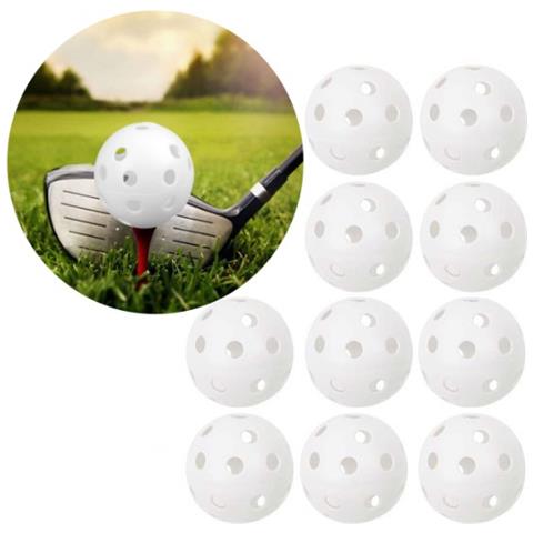 Confezione Da 10 Palline Da Golf Da Allenamento Con Fori White - Foto 1