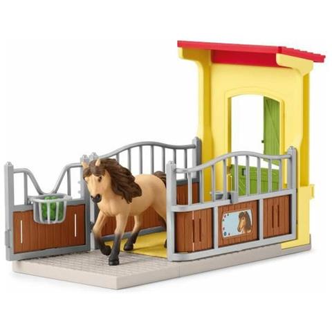 Schleich Farm World 42609 Set Da Gioco (schleich Farm World Pony Box With Iceland Pony Stallion Toy Playset, 3 To 8 Year - Foto 4