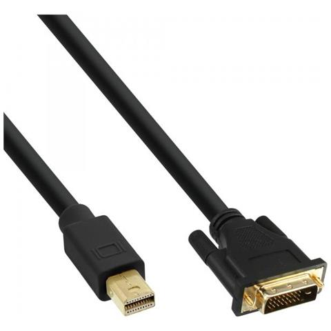 Cavo Mini Displayport M A Dvi-d 24+1 M, 1,5m, Fullhd, Dorato, Nero - Foto 2