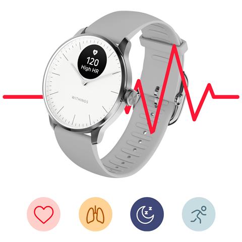 Smartwatch Scanwatch Light Elegante Con Sensori All'avanguardia, Bianco - Foto 2