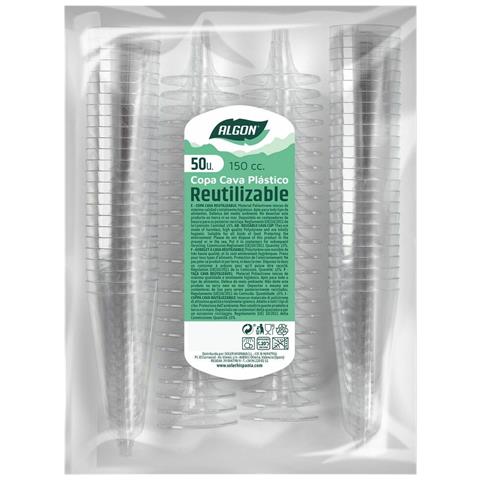Set Di Calici Riutilizzabili Algon Scavo 50 Pezzi 150 Ml (6 Unità) - Foto 2