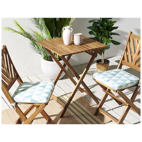 Set Di 2 Cuscini Sedie Da Giardino Azzurro E Bianco 37 X 34 Cm Terni - Foto 1