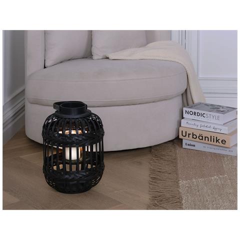 Lanterna Legno Di Bambù Nero 30 Cm Boracay - Foto 1