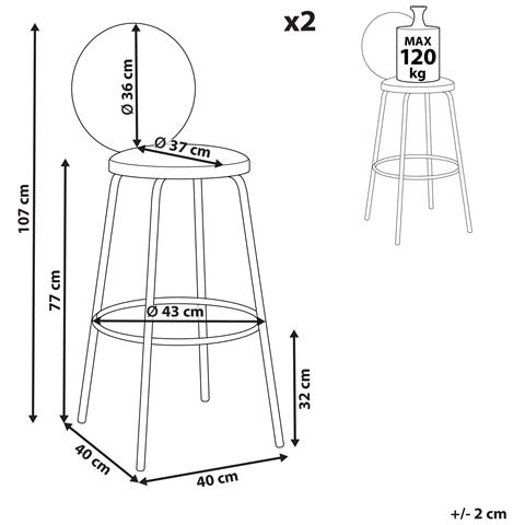 Set Di 2 Sedie Alte Emery Bouclé Verde Scuro - Foto 2