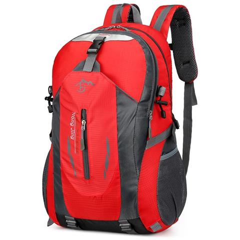 Red Zaino Da Escursionismo 40l Impermeabile Leggero Escursionismo Trekking Daypack Zaino Da Viaggio Per Uomo Donna - Foto 1