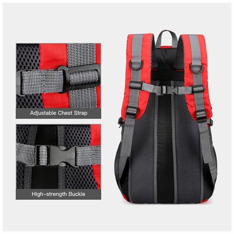 Red Zaino Da Escursionismo 40l Impermeabile Leggero Escursionismo Trekking Daypack Zaino Da Viaggio Per Uomo Donna - Foto 7