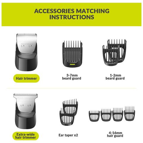 Tagliacapelli 14 In 1 Con Batteria Al Litio Da 500 Mah - Potenza 5w, 5v - Taglia Capelli Multifunzione - Foto 7