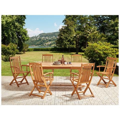 Set Da Giardino 6 Posti Legno Di Acacia Chiaro Maui Ii - Foto 1