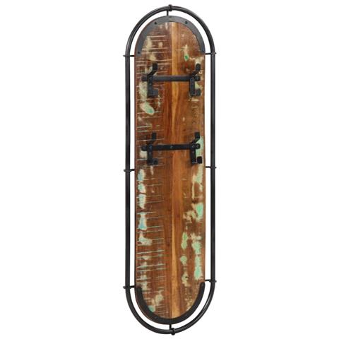 Appendiabiti Da Parete Con 4 Ganci 2pz Legno Massello Recupero - Foto 2