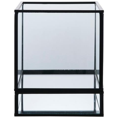 Portacandela Hurricane - Nero - Metallo - 12x12x15 Cm - Foto 1