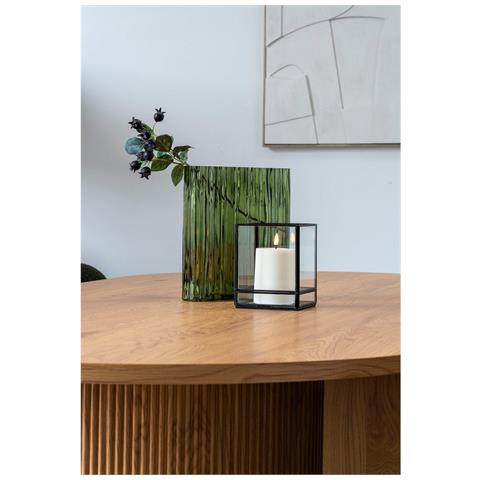 Portacandela Hurricane - Nero - Metallo - 12x12x15 Cm - Foto 2