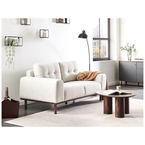 Divano 2 Posti Laurila Tessuto Beige Chiaro - Foto 1