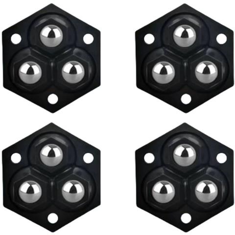 Rotelle Per Mobili Esagonali Con 3 Sfere In Acciaio Black - Foto 1
