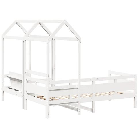 Set Dormeuse e Panca con Tetto Bianco 80x200cm Massello Pino - Foto 2